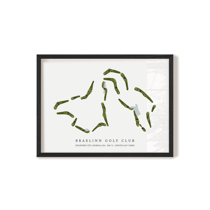 Braelinn Golf Club | Golf Course Map | Black Frame