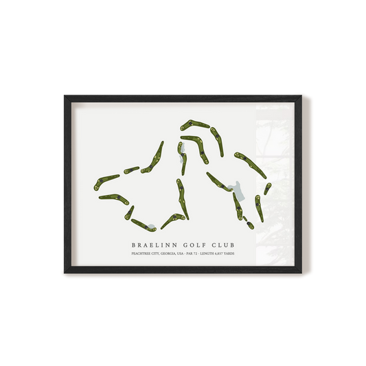 Braelinn Golf Club | Golf Course Map | Black Frame
