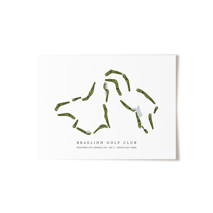 Braelinn Golf Club | Golf Course Map | Unframed