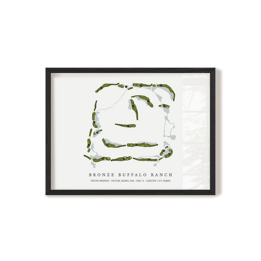 Bronze Buffalo Ranch at Teton Springs | Golf Course Map | Black Frame
