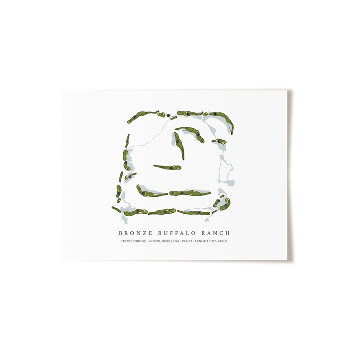 Bronze Buffalo Ranch at Teton Springs | Golf Course Map | Unframed