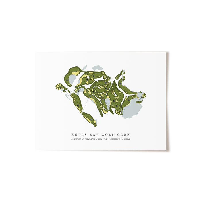 Bulls Bay Golf Club | Golf Course Map | Unframed