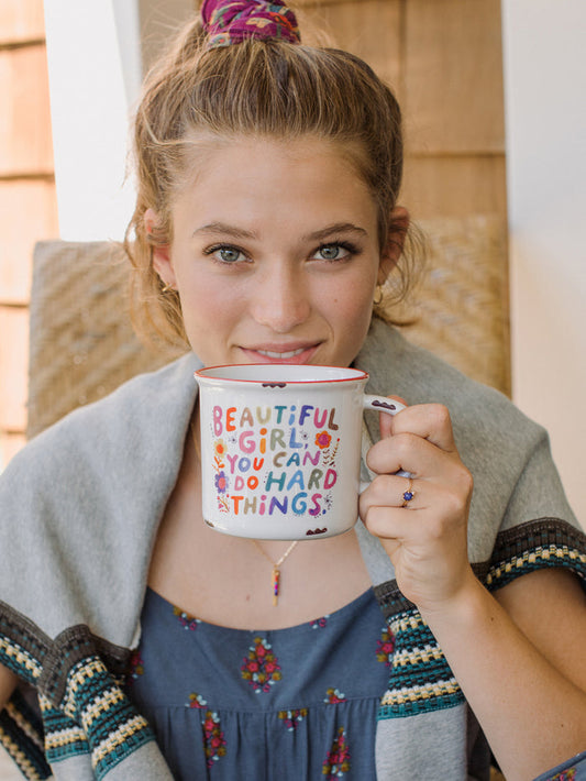 Camp Coffee Mug - Beautiful Girl You Can Do Hard Things-view 1