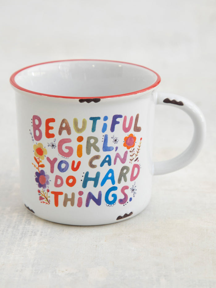 Camp Coffee Mug - Beautiful Girl You Can Do Hard Things-view 2