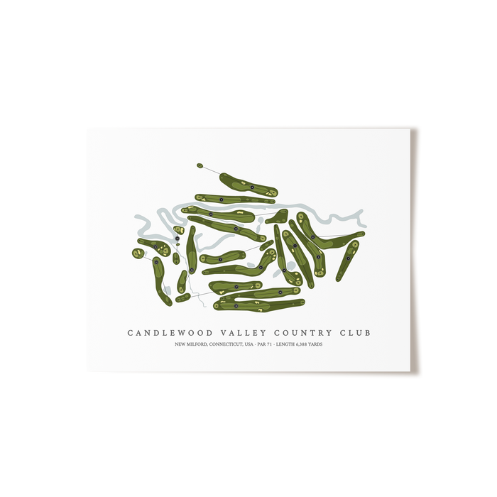 Candlewood Valley Country Club | Golf Course Map | Unframed