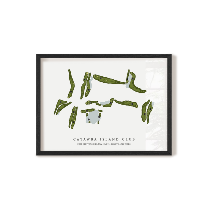Catawba Island Club | Golf Course Map | Black Frame