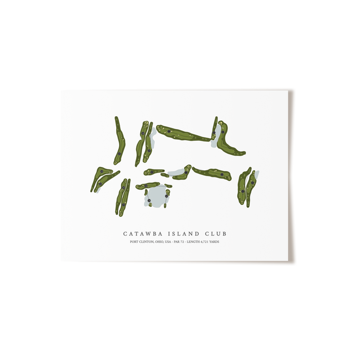 Catawba Island Club | Golf Course Map | Unframed
