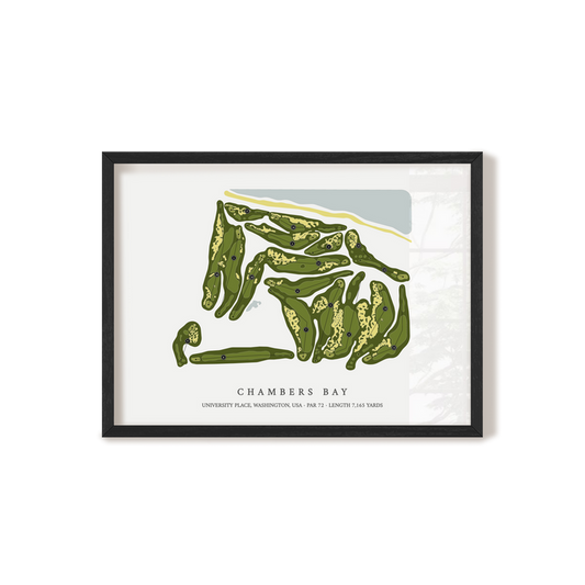Chambers Bay | Golf Course Print | Black Frame