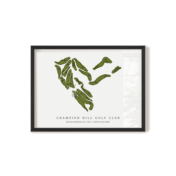Champion Hill Golf Club | Golf Course Map | Black Frame