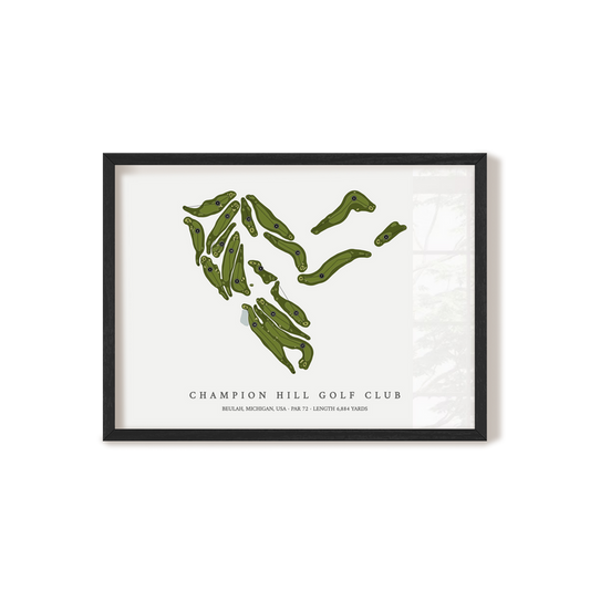Champion Hill Golf Club | Golf Course Map | Black Frame