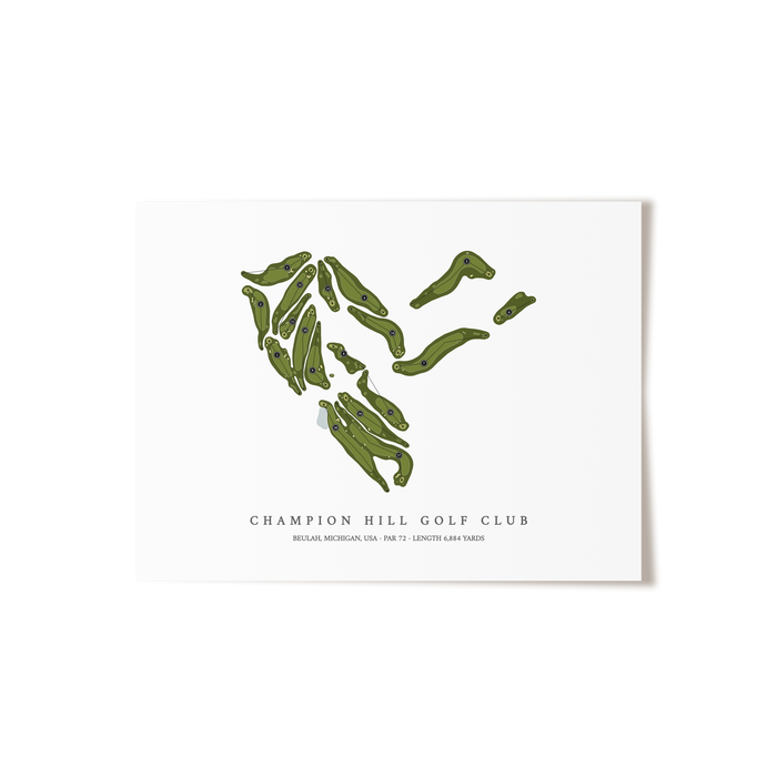 Champion Hill Golf Club | Golf Course Map | Unframed