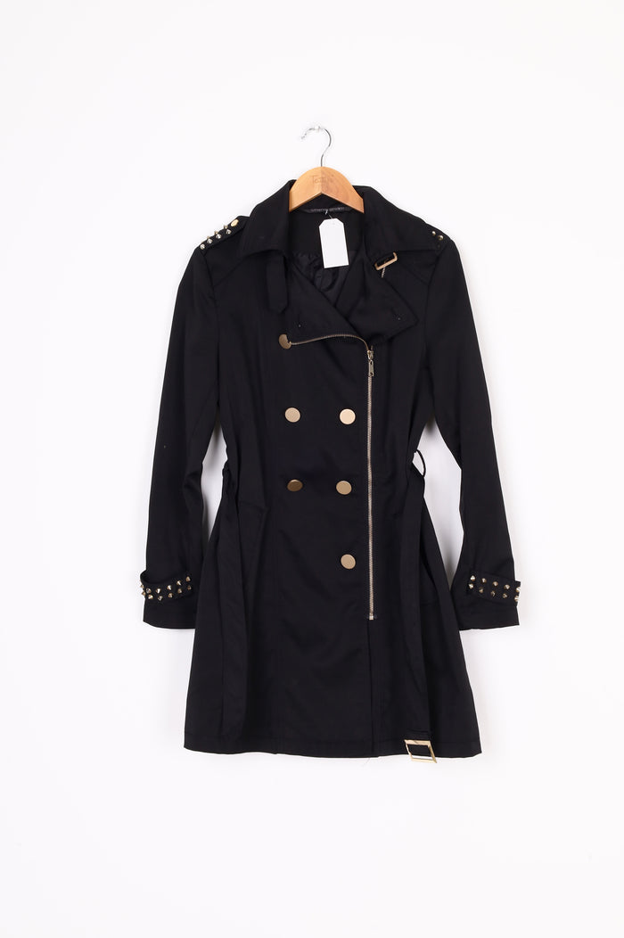 Charlie Brown Womens Black Coat Size 12