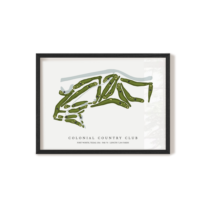 Colonial Country Club | Golf Course Map | Black Frame