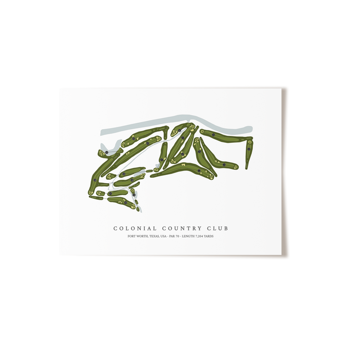 Colonial Country Club | Golf Course Map | Unframed