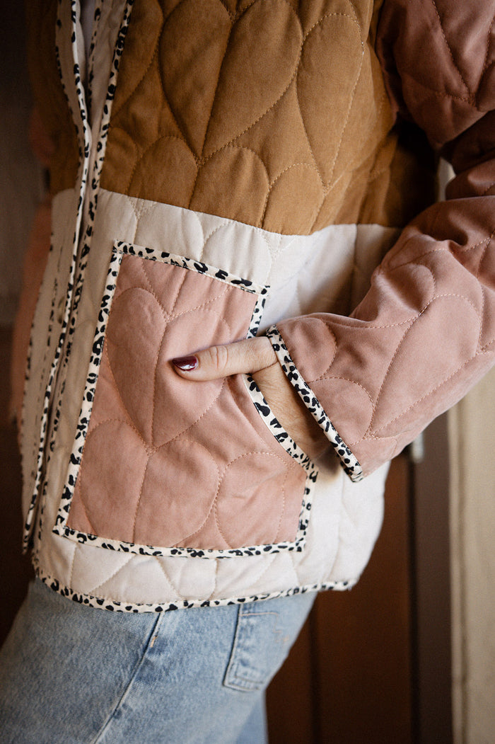 Color Block Quilted Jacket