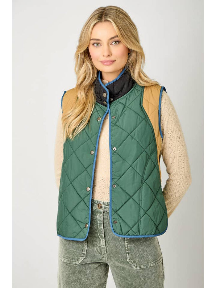 Color Block Vest - Green