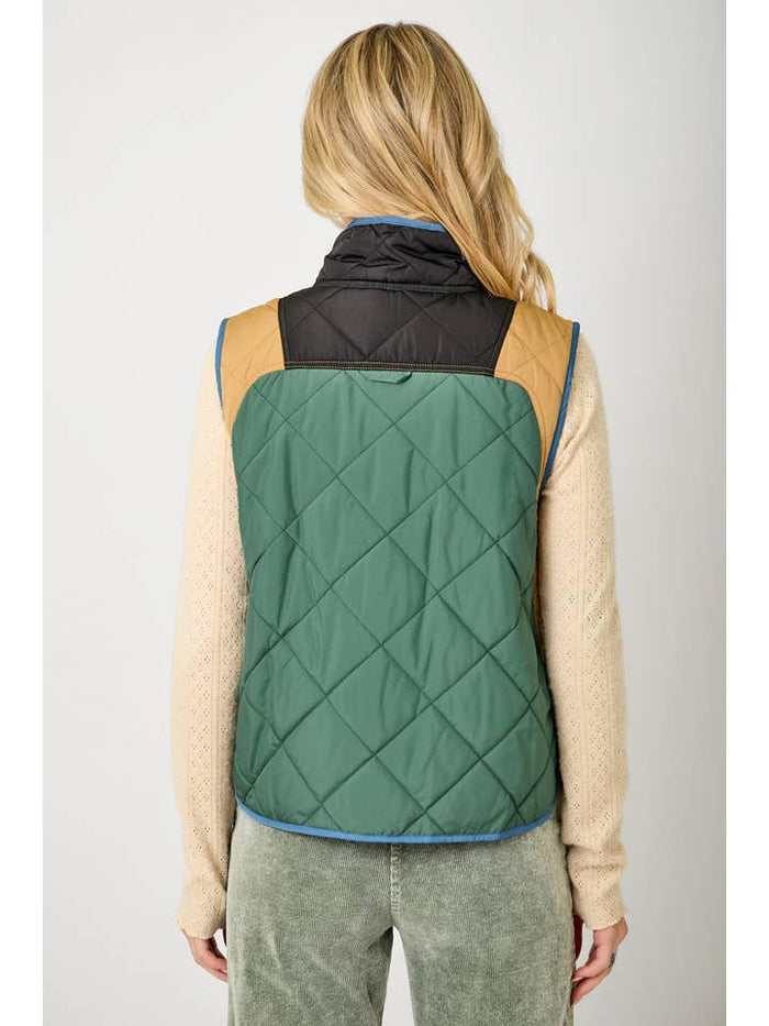 Color Block Vest - Green