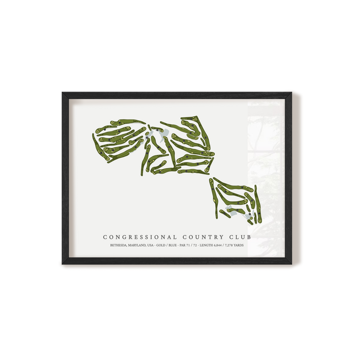 Congressional Country Club | Golf Course Map | Black Frame