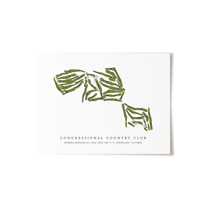Congressional Country Club | Golf Course Map | Unframed