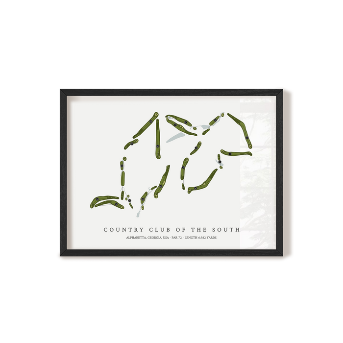 Country Club of the South | Golf Course Map | Black Frame