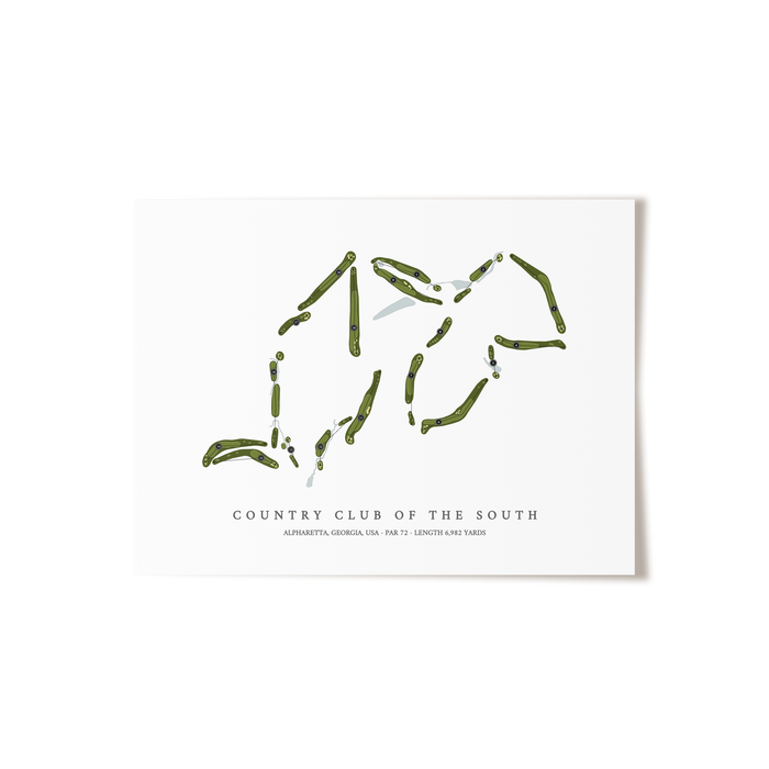Country Club of the South | Golf Course Map | Unframed