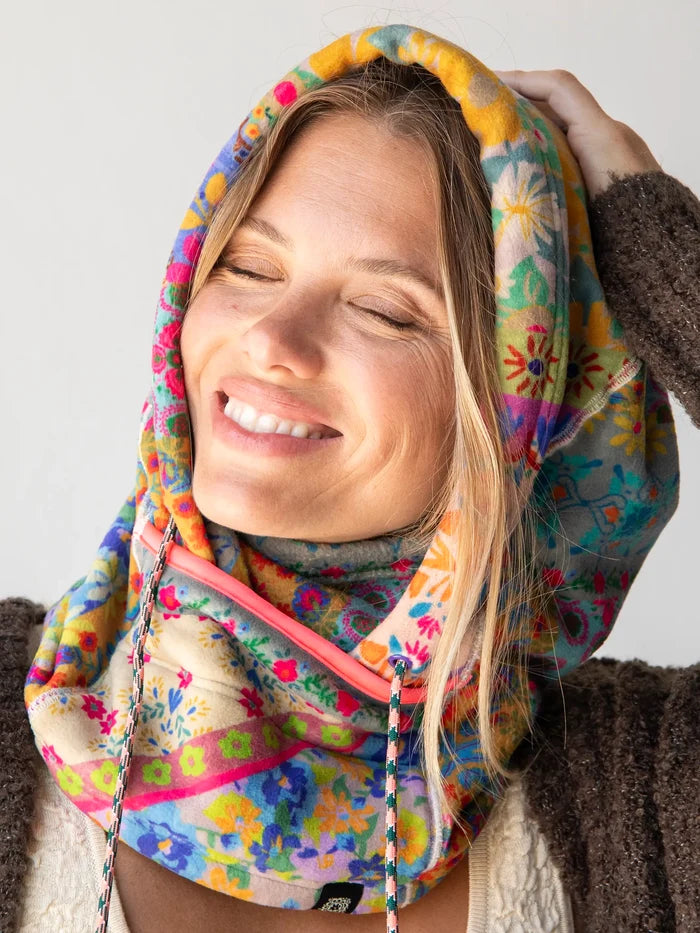 Cozy Balaclava - Folk Flower Patchwork Pink-view 1