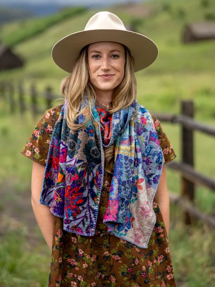 Cozy Blanket Scarf - Mandala Borders Patchwork-view 2