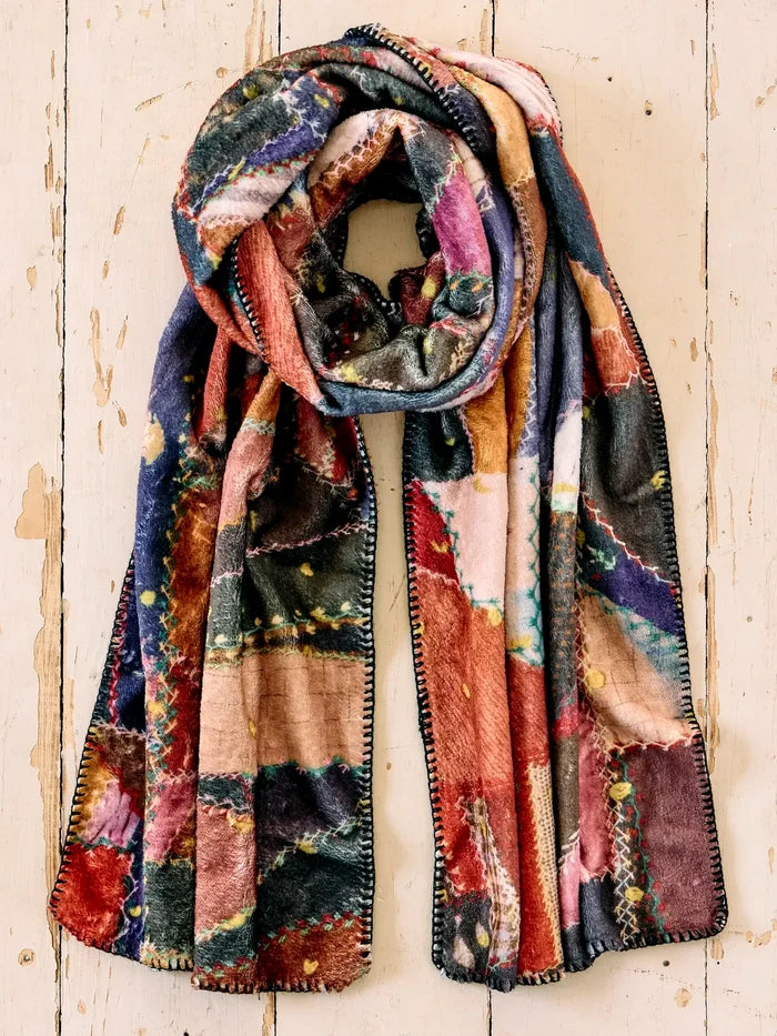 Cozy Blanket Scarf - Brimfield Patchwork Multi-view 1