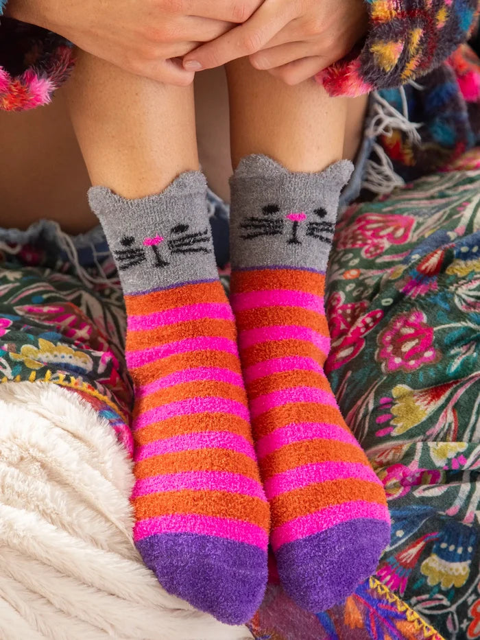 Cozy Socks - Hot Pink Cat-view 1
