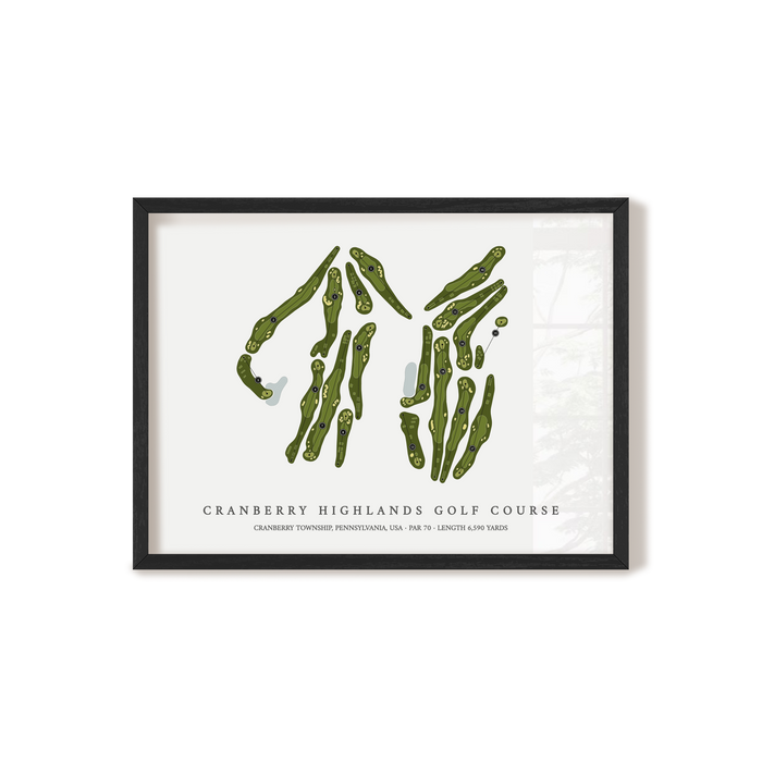 Cranberry Highlands Golf Course | Golf Course Map | Black Frame