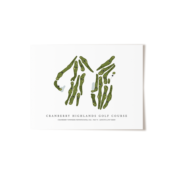 Cranberry Highlands Golf Course | Golf Course Map | Unframed