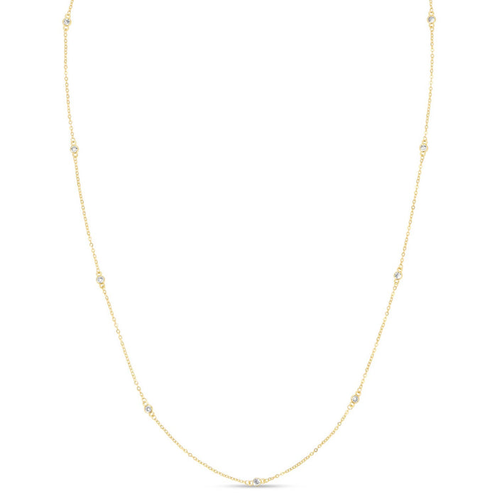 Cubic Zirconia Accented Necklace: 30"