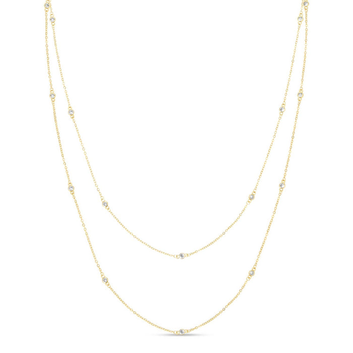 Cubic Zirconia Accented Necklace: 30"