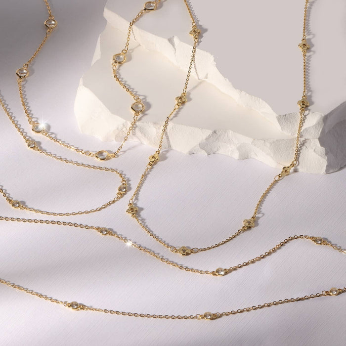 Cubic Zirconia Accented Necklace: 30"