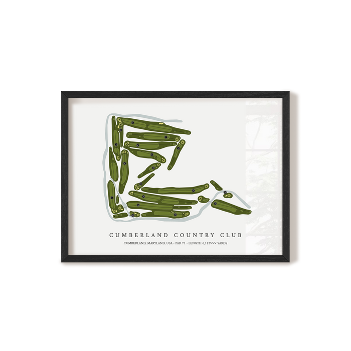Cumberland Country Club | Golf Course Map | Black Frame