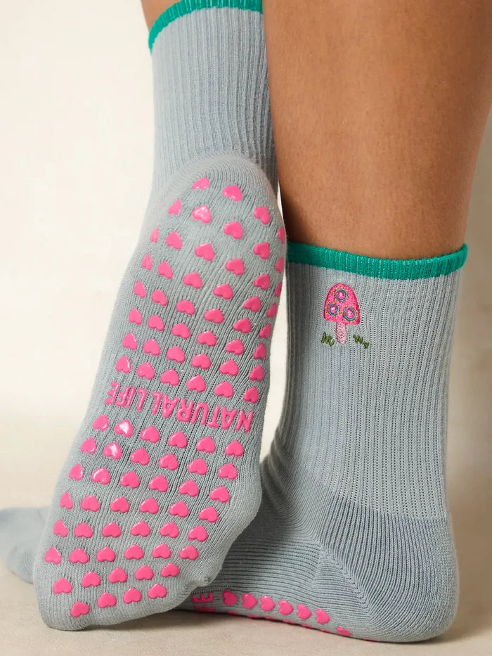 Cutest Pilates Socks - Mushroom-view 2