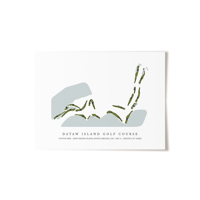 Dataw Island Golf Course - Cotton Dike | Golf Course Map | Unframed