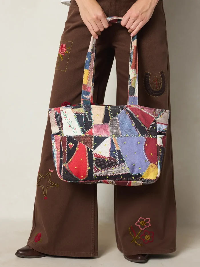 Denim Tote Bag - Medium Brimfield Patchwork Multi-view 1
