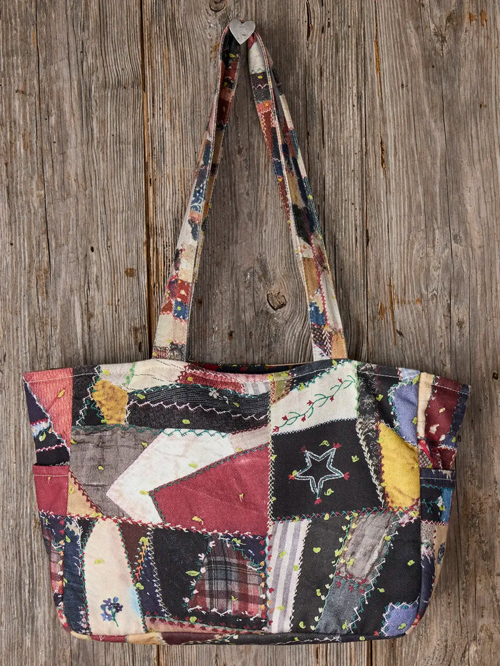Denim Tote Bag - Medium Brimfield Patchwork Multi-view 2
