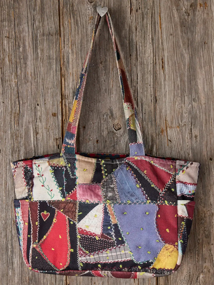 Denim Tote Bag - Medium Brimfield Patchwork Multi-view 5