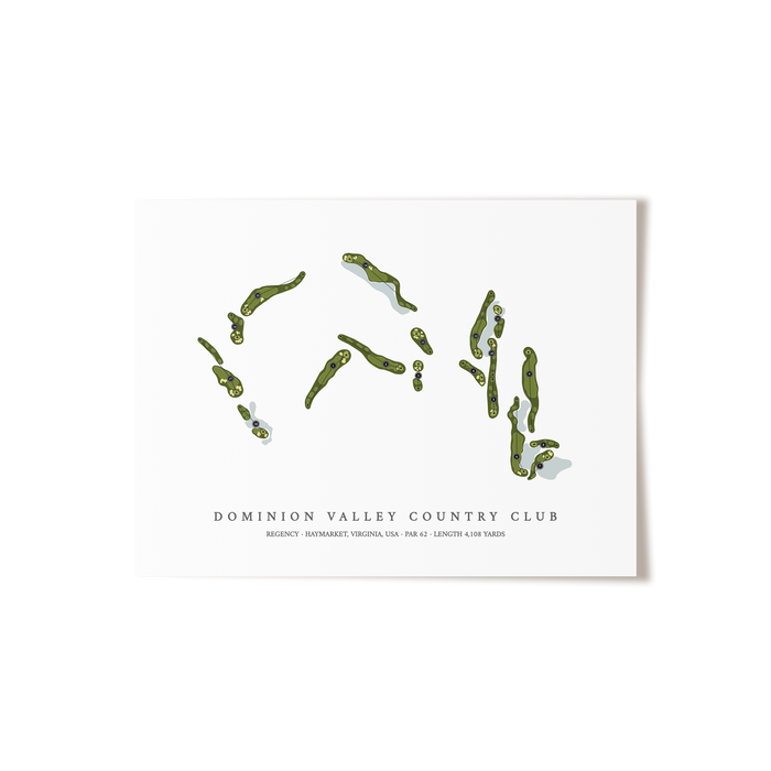 Dominion Valley Country Club - Regency Course | Golf Course Map | Unframed