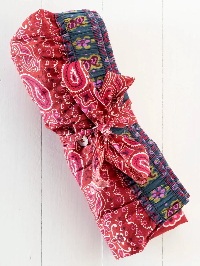 Dream On Cotton Boxer Shorts - Brimfield Bandana Ruby-view 3