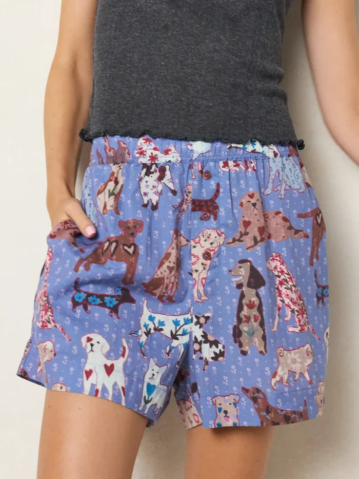 Dream On Boxer Shorts - Dog Days Blue-view 1