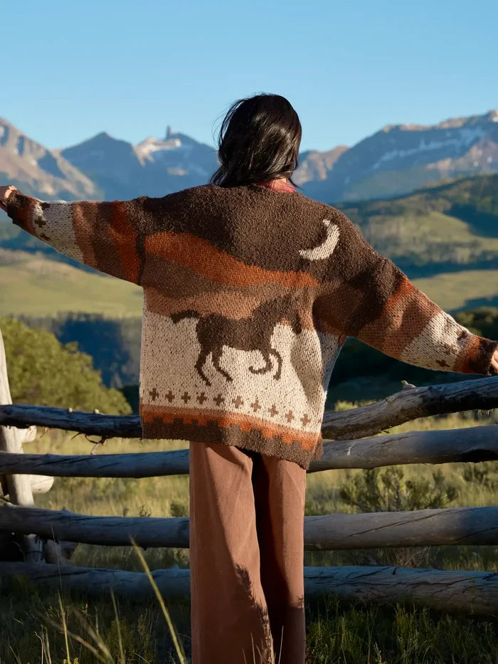 Dreamer Reversible Cardigan Sweater - Horse-view 1