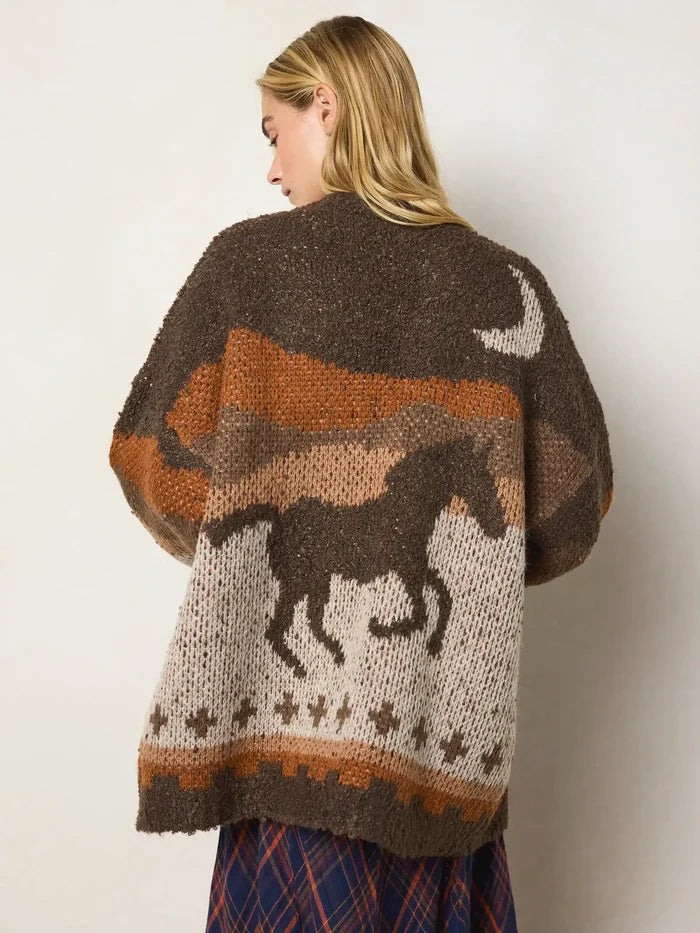 Dreamer Reversible Cardigan Sweater - Horse-view 5