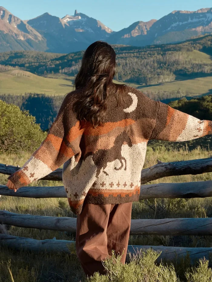 Dreamer Reversible Cardigan Sweater - Horse-view 6