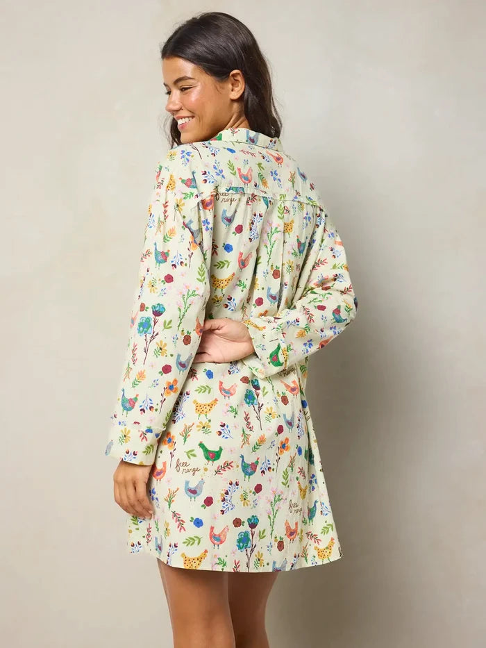 Dreamy Cotton Nightshirt - Free Range Chickens-view 4