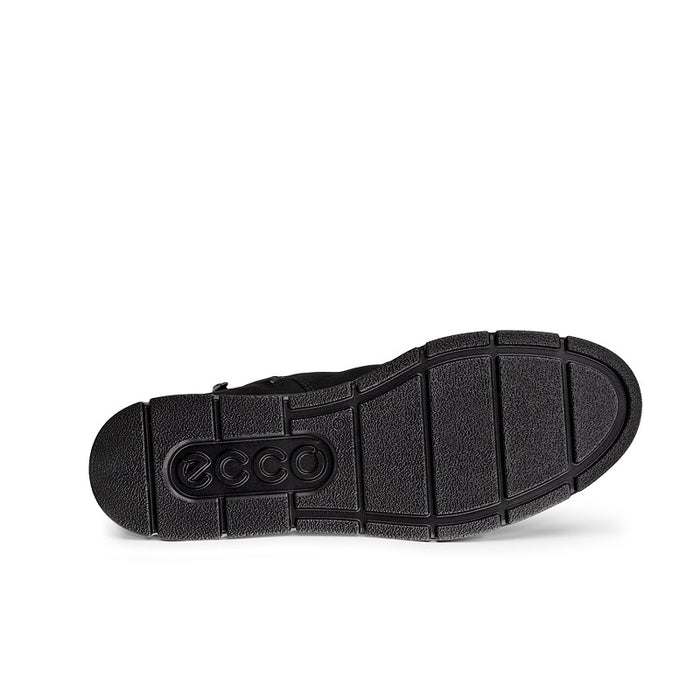 Black rubber boot outsole with tread and ECCO logo