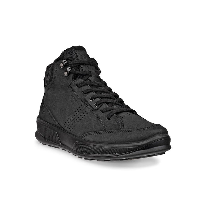 Men's black nubuck ankle boot with lace-up front and padded collar