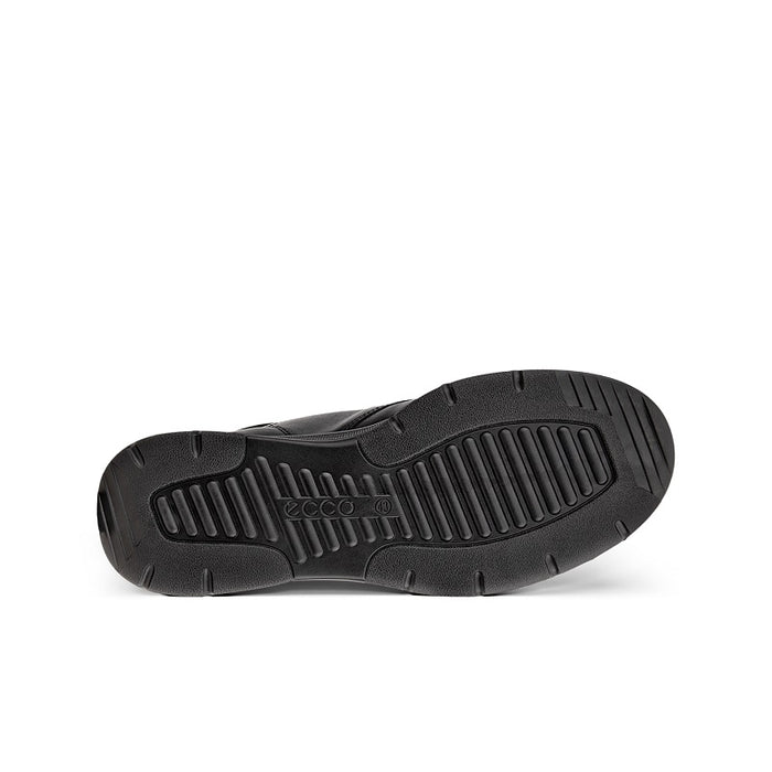 ECCO Irving men’s ankle boots outsole view in black with tread pattern